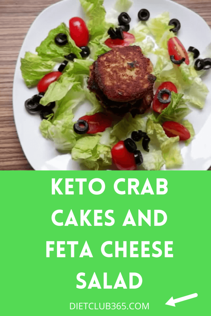 KETO CRAB CAKES AND FETA CHEESE SALAD