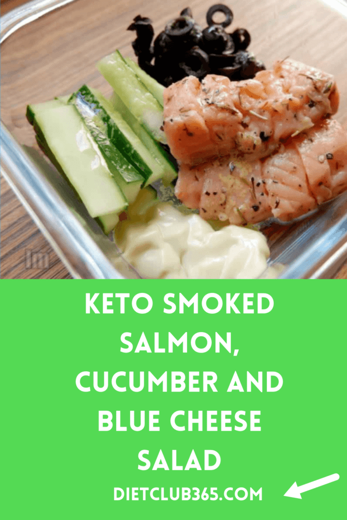 Keto Smoked Salmon, Cucumber and Blue Cheese Salad