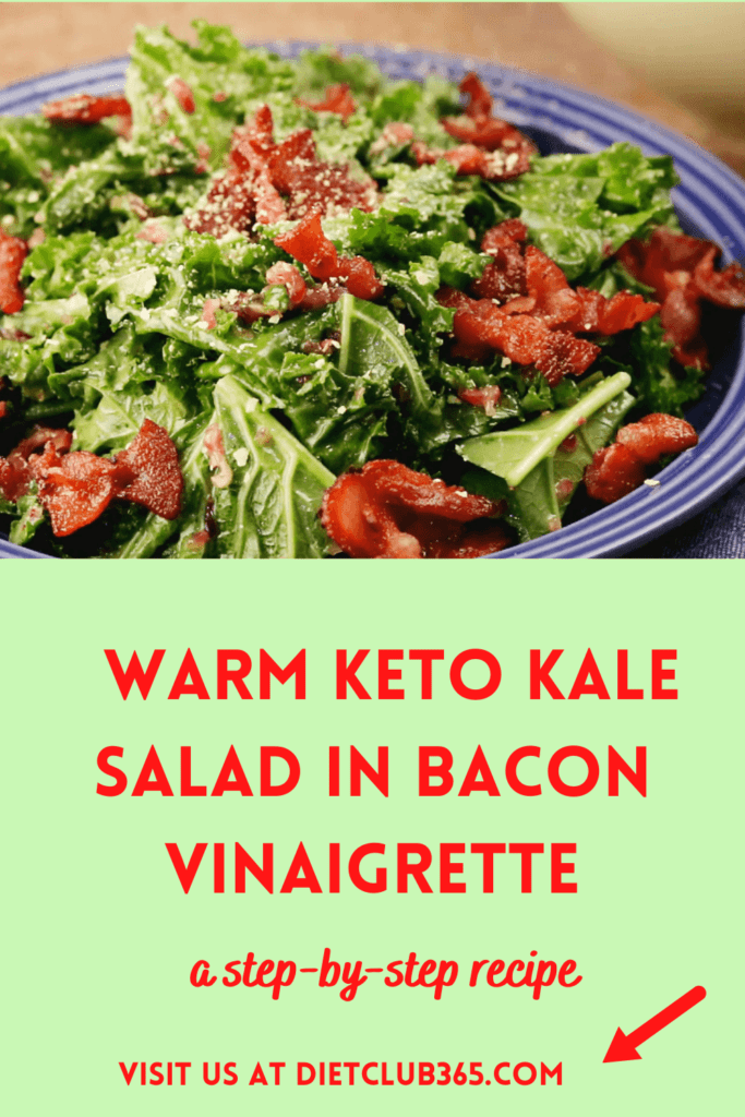 Warm Keto Kale Salad in Bacon Vinaigrette